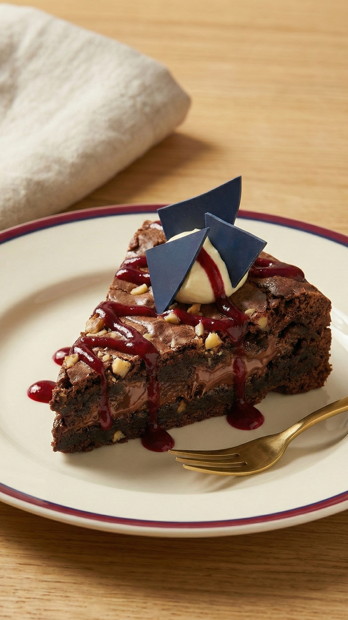 Signature Brownie with padel racket decoration